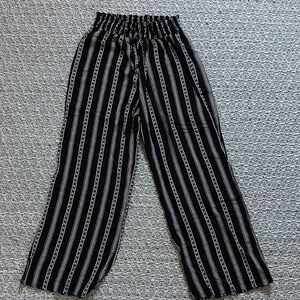 Joe Benbasset Black and White Striped Wide Leg Pants